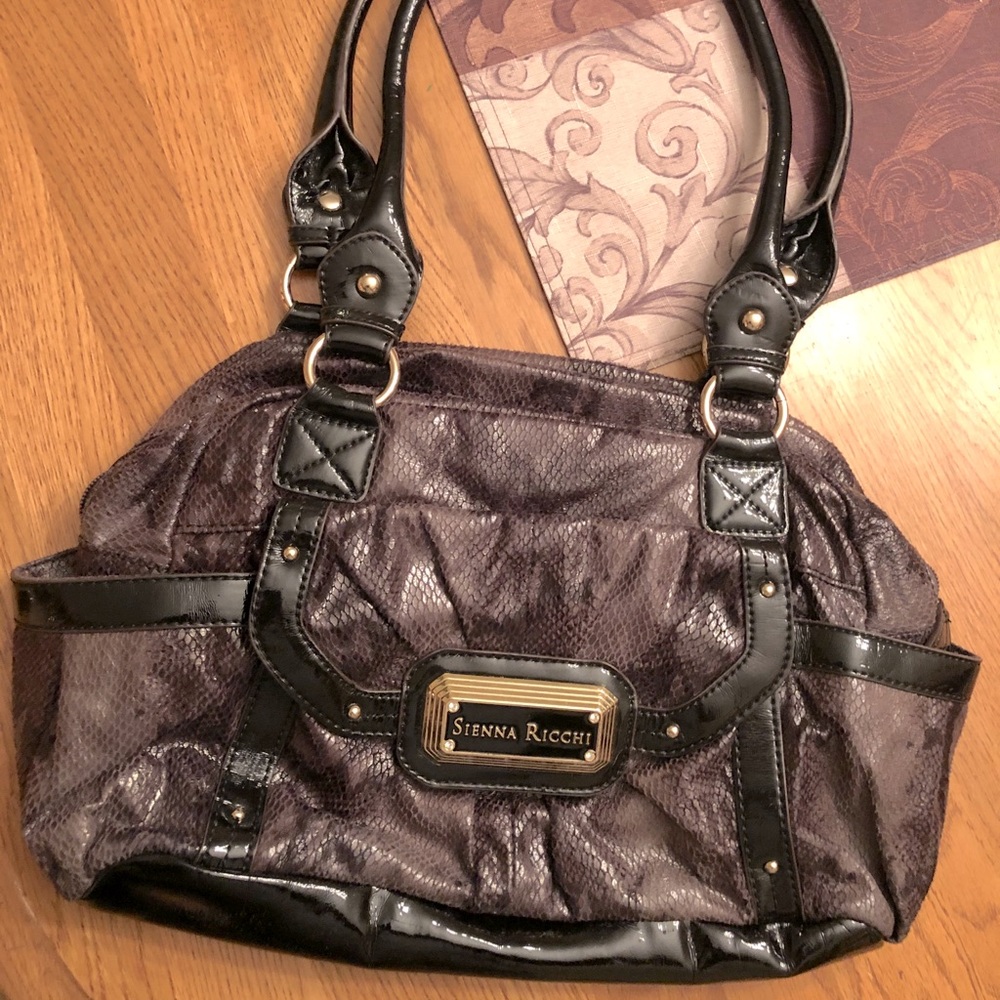 Plum purple snakeskin purse